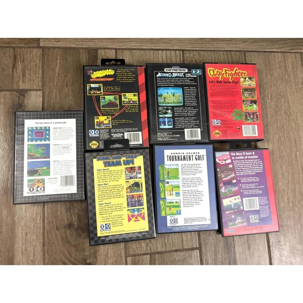 Sega Genesis‎ Game Lot of 7 Sonic 2 ToeJam & Earl Beavis Butt-Head Altered Beast
